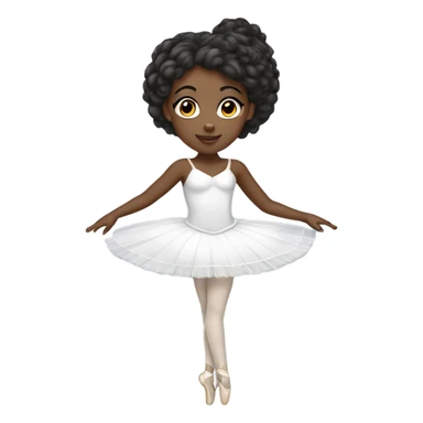 black girl ballerina in a white costume and tiara sticker