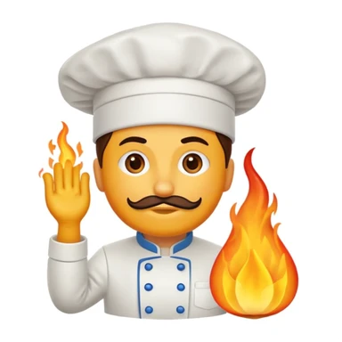 goute enflammée en chef de cuisine sticker