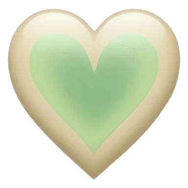 Pastel green-beige heart sticker