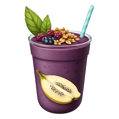 Vaso con açai, que lleve granola plátano arándanos y frutillas sticker