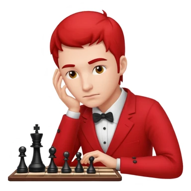 man chess players in red outfits sticker