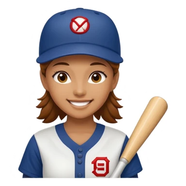 woman baseball player sticker