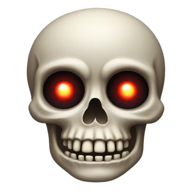 a skull with red glowing eyes with two 🖐️besides it ear region on each side sticker