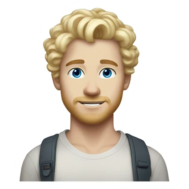 light curl blonde 30yo man blue eyed pale skin sticker