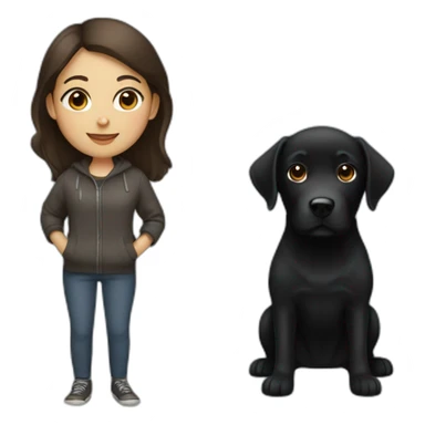 brunette visual designer and black labrador sticker