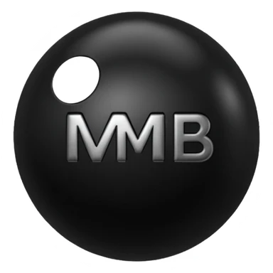 Black Ball with MB written on it. Nothing else no holes. sticker