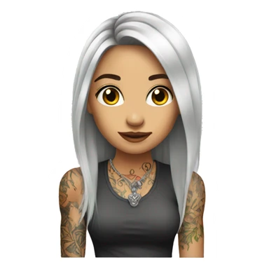 tattooed woman very attractive long hair sticker