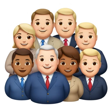 group of overweight politicians standing together sticker