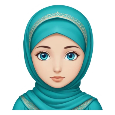 Turkish beautiful finish Konya girl blue eyes with hijab and turquoise stone dress sticker