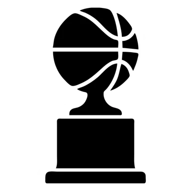 Golden basketball trophy, championship award sticker