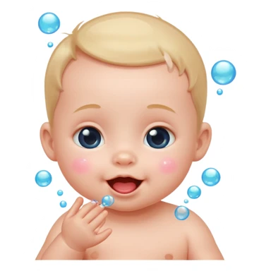 Tiny baby popping bubbles sticker