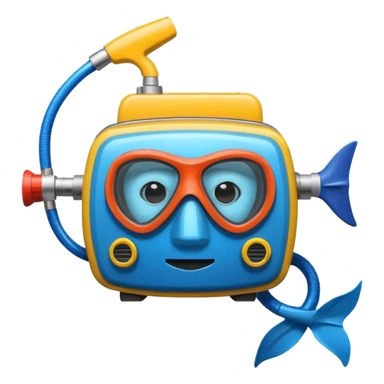 Toaster with face scuba diving sticker