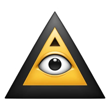 pyramide noir avec un oeil au centre et des taches noir sur toutes les extrémités comme un brouillard noir sticker