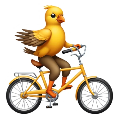 bird riding bike sticker