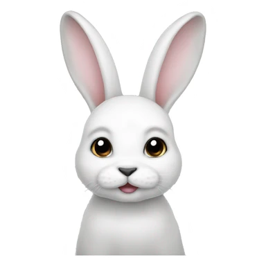 White bunny with black ears sticker