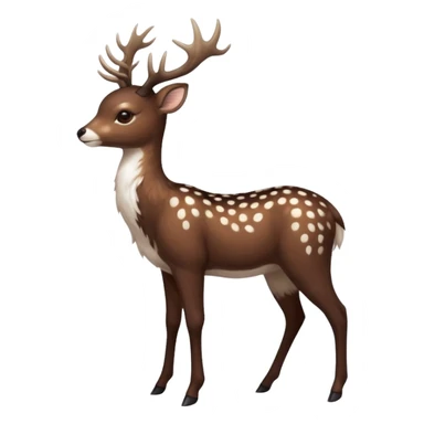 Colorful dark realistic chocolate-brown tropical beige fur glorious divine exotic cute cool beautiful shiny beautiful fantasy-Furret-Eevee-caracal-civet-genet-sergal-vernid-Cacomistle-oncilla-animal-Fakémon-hybrid-fursona with white deer-spots pattern markings (full body) sticker