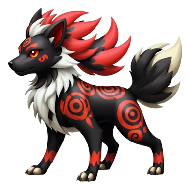 Shiny Gothic Exotic Punk’ish Cool Colorful Epic Futuristic Houndoom-Arcanine-Zorua-Torracat-Pokémon-Fakémon-hybrid-creature sticker