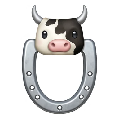 Cow print pattern horseshoe sticker