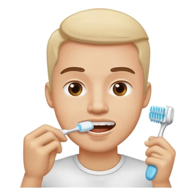 Man brushing teeth sticker