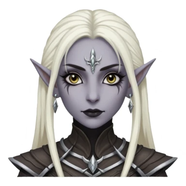 ESO female dark elf warrior with lashes and earrings sticker