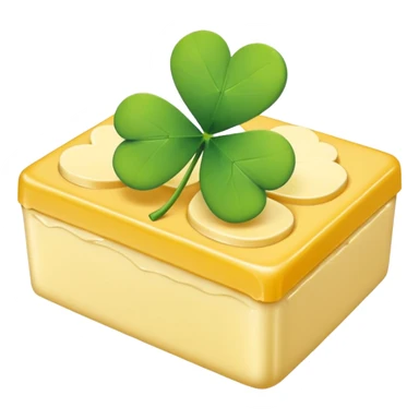 Butter with a four leaf clover sticker