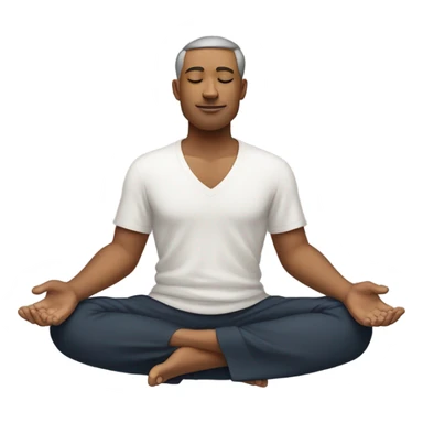 A man in the lotus pose practicing yoga, exuding tranquility and focus. sticker