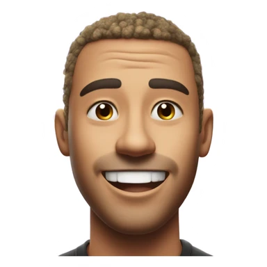 Man jumping with joy, star eyes, confetti burst, happy tears, 3D emoji style sticker