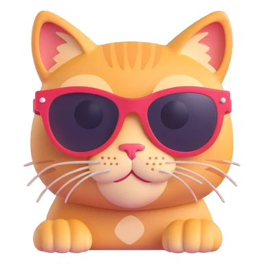 cat wearing sunglasses, vibrant and fun sticker