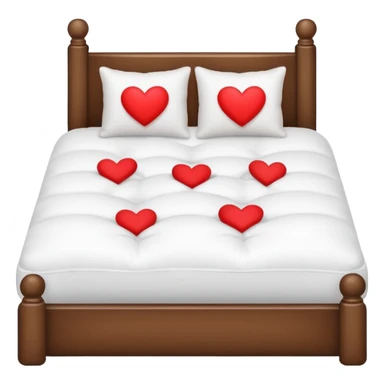 fully white bed with hearts sticker