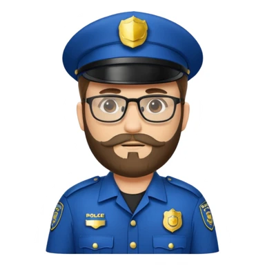Police officer with glasses and beards(different uniform) sticker