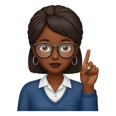 dark skinned girl with glasses with middle finger sticker