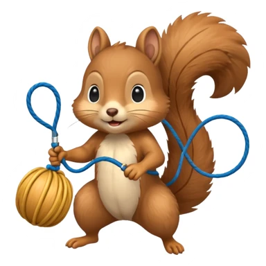 Squirrel playing jump rope sticker
