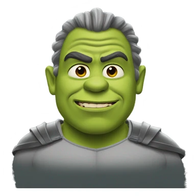 Shrek wearing a Batman mask sticker