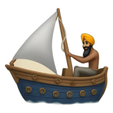 A sikh guy sailing a ship sticker