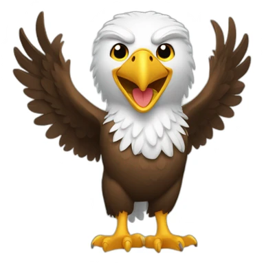 eagle with thumbs up and big smile sticker