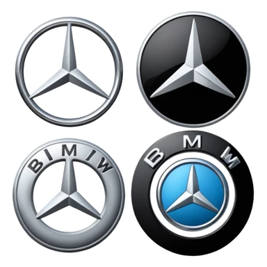 mercedes and BMW logo sticker