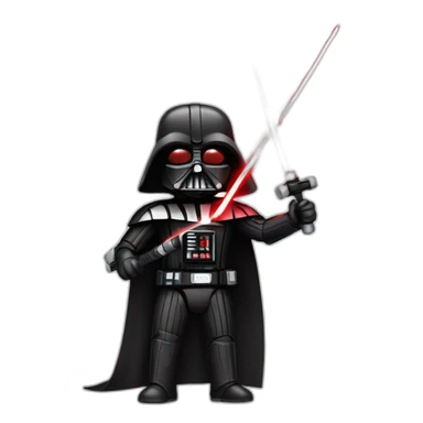 dark vador quin coupe du pain avec son sabre laser sticker