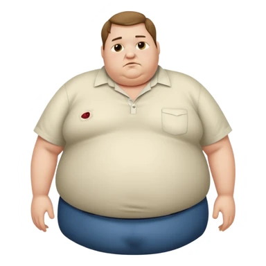 Hombre nerd obeso mórbido con la barriga saliendo de la camisa sticker