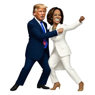Donald trump dancing with kamala harris sticker