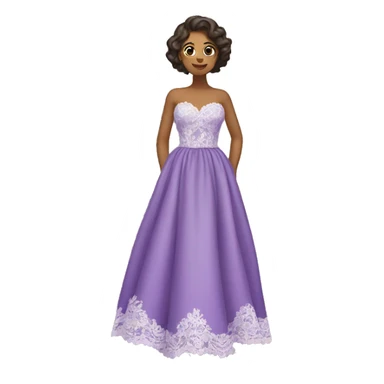 Purple gown dress with lace sticker