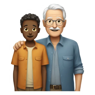  Grandpa with boy sticker