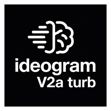 recreate this logo with text of "ideogram V2a turb", MAKE IT FIT IN SQAURE  sticker