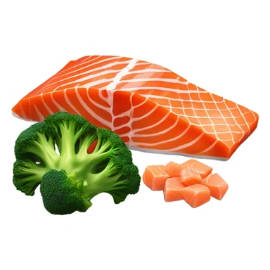 salmon and broccoli sticker