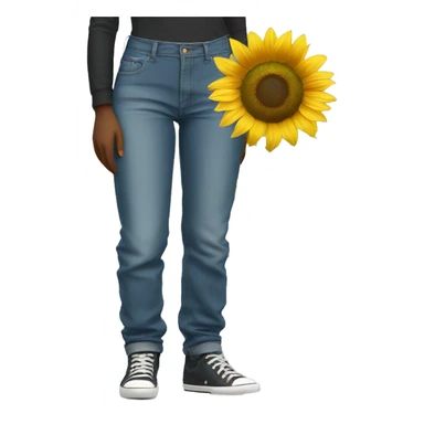 sunflower wearing baggy jeans sticker
