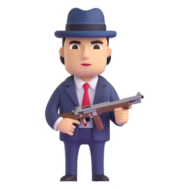 mafia gangster with tommy gun sticker