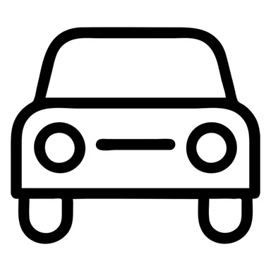 car, clean modern icon style, simple lines, easily recognizable, minimal details sticker