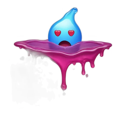 Melting face in a liquid of hearts sticker