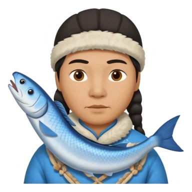 inuit with fish sticker