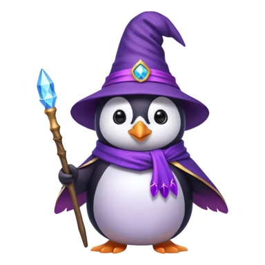 Purple wizard penguin sticker