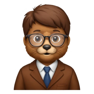 young beaver professor sticker
